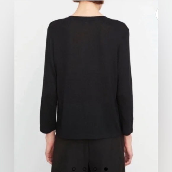 Eileen Fisher Black Linen Blend button down blouse - SZ XL - Picture 4 of 8